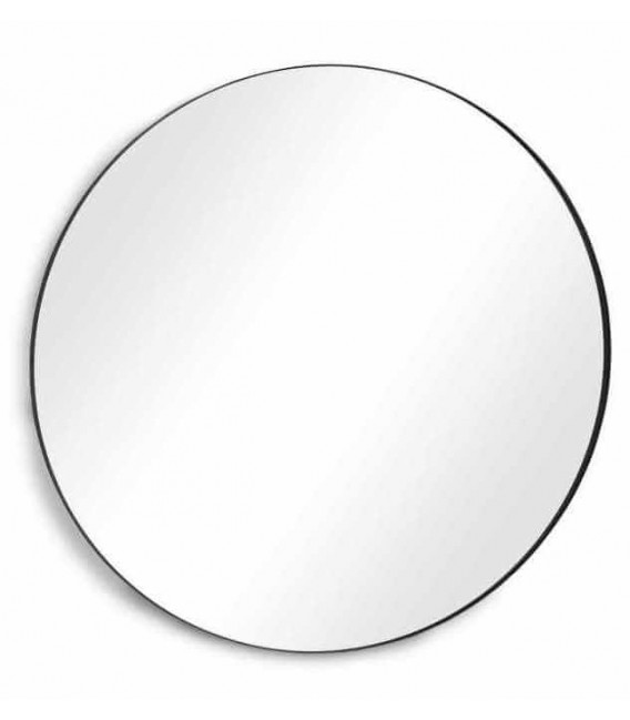 Espejo redondo de pared grande metal acabado negro mate mdmhogar