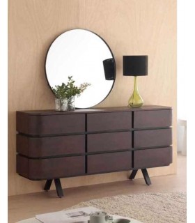 Espejo redondo de pared grande metal acabado negro mate mdmhogar