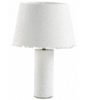 Lámpara de sobremesa papel maché color blanco mdmhogar