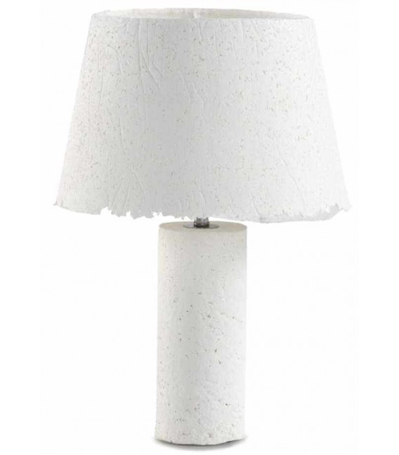 Lámpara de sobremesa papel maché color blanco mdmhogar