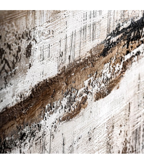 Cuadro abstracto cuadrado grande oleo con texturas mdmhogar