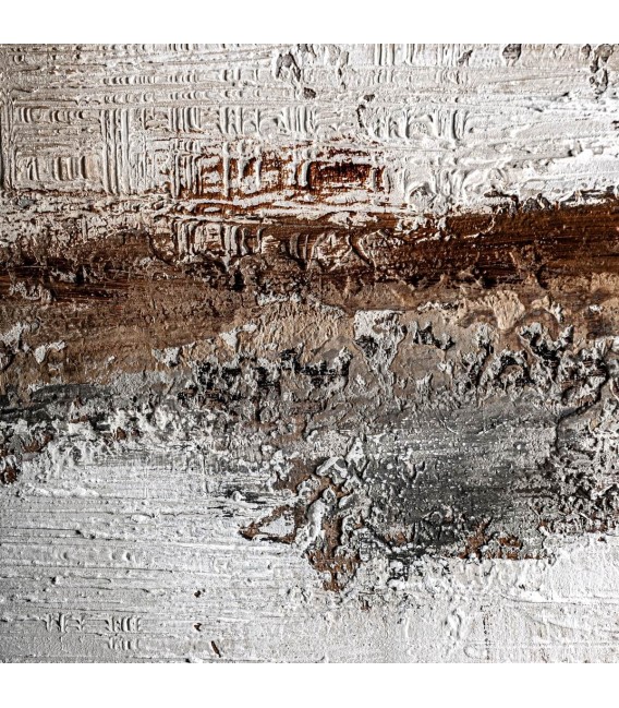 Cuadro abstracto cuadrado grande oleo con texturas mdmhogar