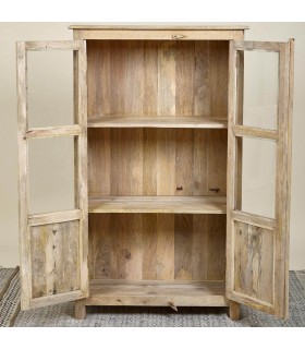 Vitrina baja con 2 puertas madera de mango  mdmhogar