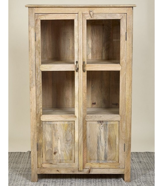 Vitrina baja con 2 puertas madera de mango  mdmhogar