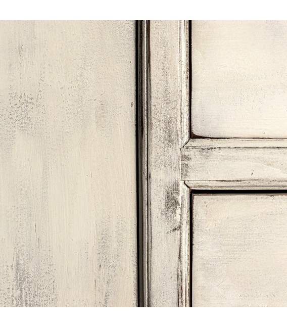 Aparador grande madera pino acabado en blanco roto mdmhogar