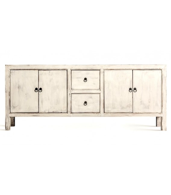 Aparador grande madera pino acabado en blanco roto mdmhogar