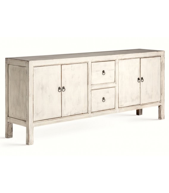 Aparador grande madera pino acabado en blanco roto mdmhogar