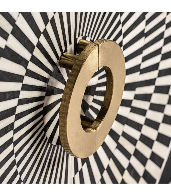 Aparador lacado en negro taraceado hueso mdmhogar