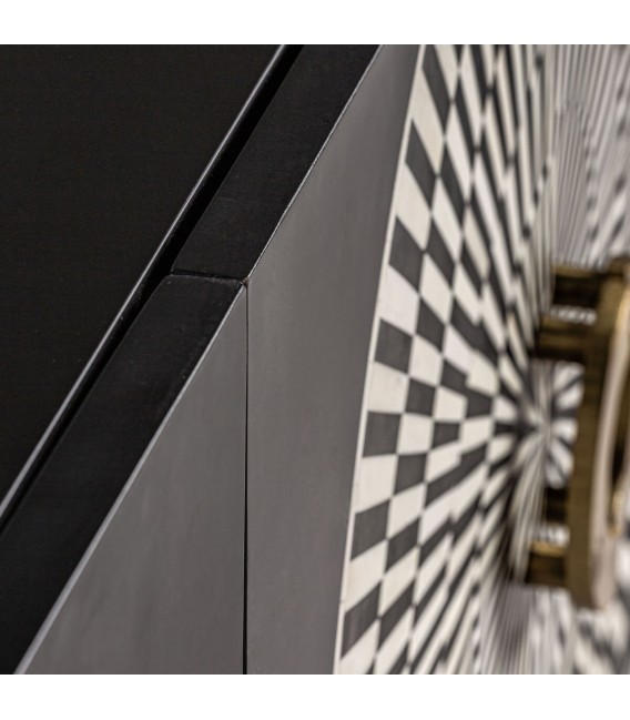 Aparador lacado en negro taraceado hueso mdmhogar