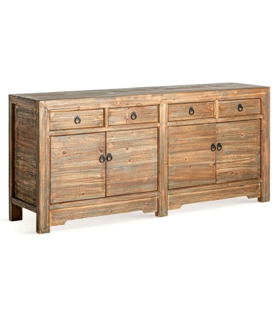 Aparador madera de pino reciclado rozado gris mdmhogar