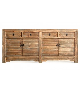 Aparador madera de pino reciclado rozado gris mdmhogar