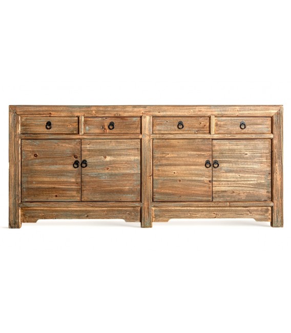 Aparador madera de pino reciclado rozado gris mdmhogar