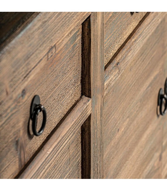 Aparador madera de pino reciclado rozado gris mdmhogar