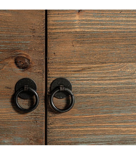 Aparador madera de pino reciclado rozado gris mdmhogar