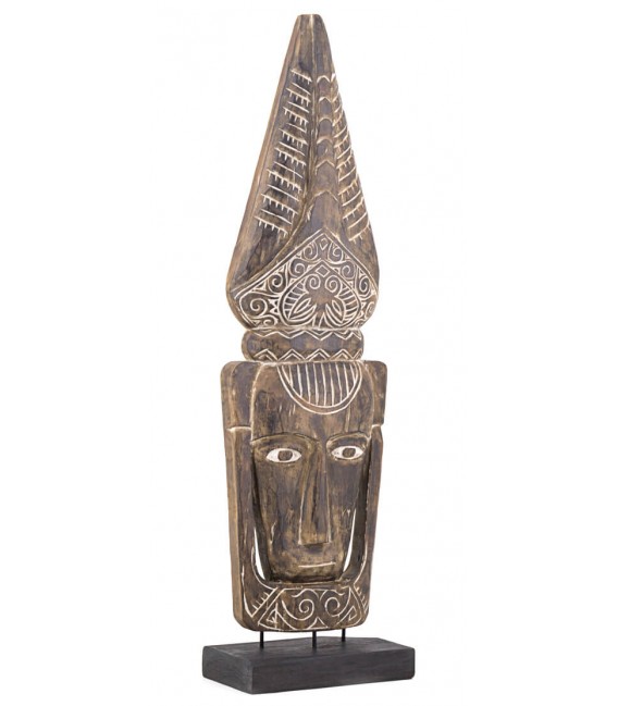 Figura decorativa madera de teca tallada artesanalmente mdmhogar