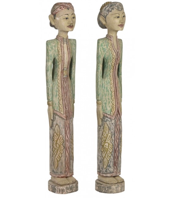 Set de 2 figuras balinesas madera tropical mdmhogar