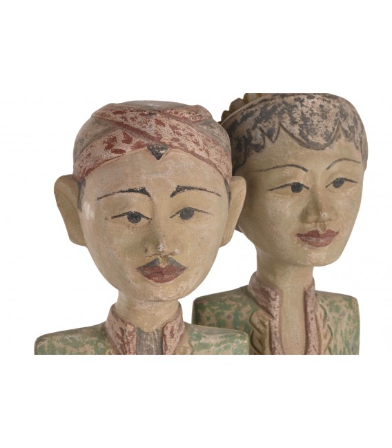 Set de 2 figuras balinesas madera tropical mdmhogar