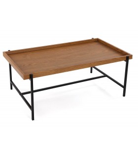 Mesa de centro rectangular madera imitación roble tostado mdmhogar