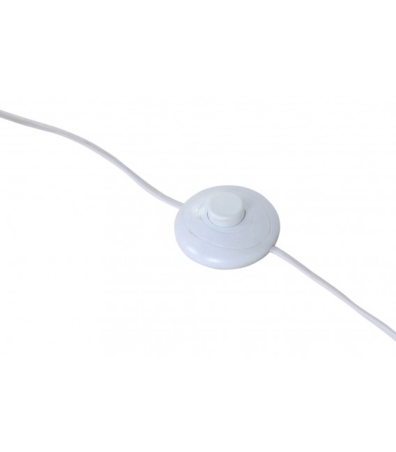 Lámpara de pie baja fabricada en madera natural y tela color beige mdmhogar