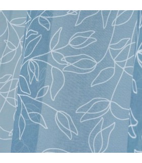 Visillo para barra semitransparente color azul con motivo estampado mdmhogar