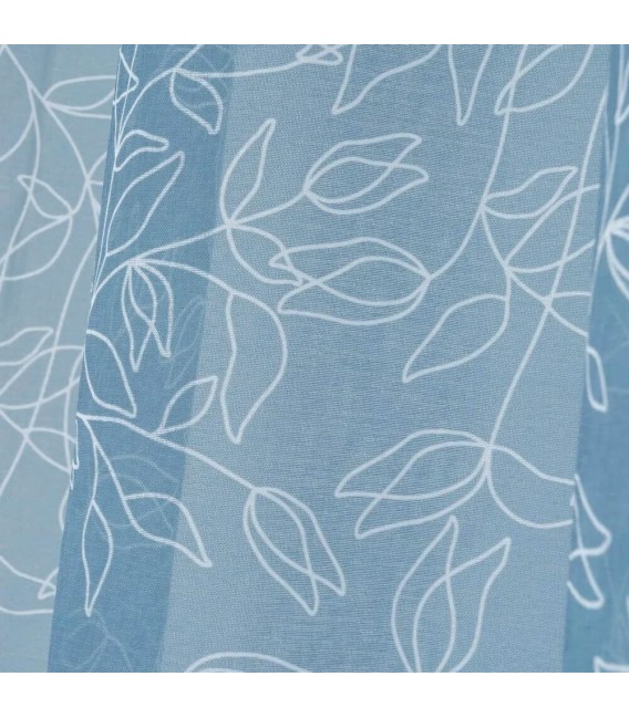 Visillo para barra semitransparente color azul con motivo estampado mdmhogar