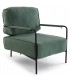 Butaca cómoda microfibra color verde estructura en metal negro mdmhogar