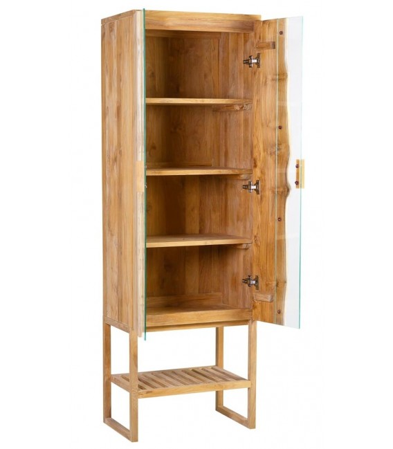 VITRINA 60 X 40 X 185 PARLIN MADERA TECA NATURAL