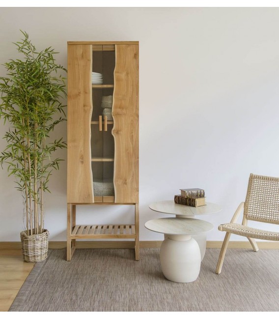 Vitrina madera maciza de teca acabado natural mdmhogar