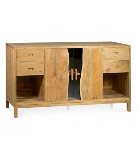 Aparador original realizado  madera maciza combinado con cristal mdmhogar