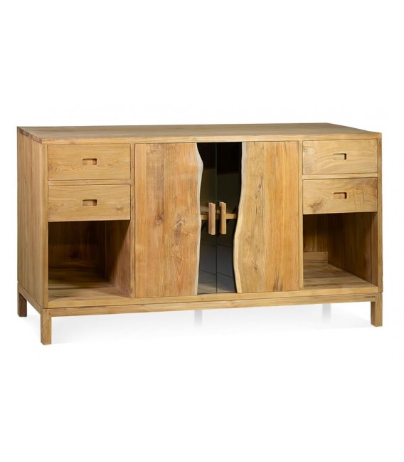 Aparador original realizado  madera maciza combinado con cristal mdmhogar