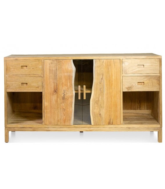 Aparador original realizado  madera maciza combinado con cristal mdmhogar