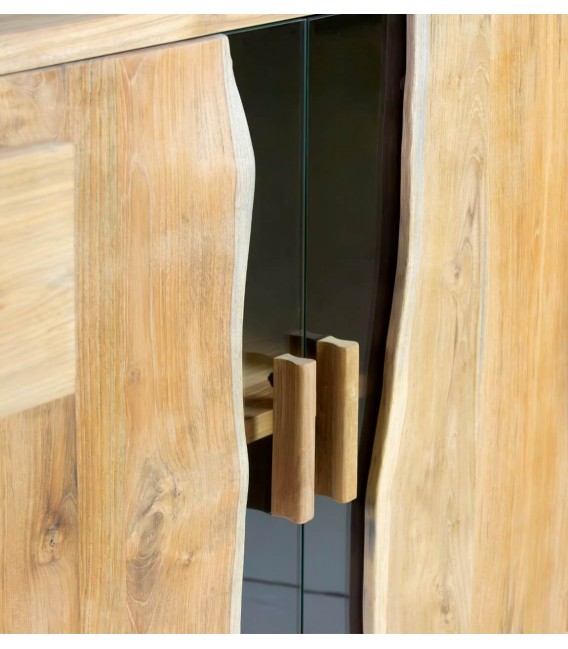 Aparador original realizado  madera maciza combinado con cristal mdmhogar