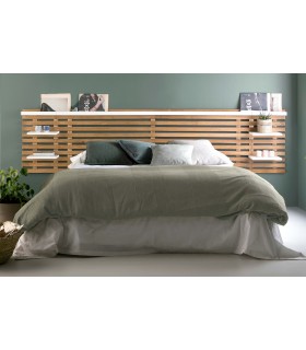 Cabecero tipo galería para colgar pino miel y blanco moderno