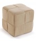 Puf tapizado en pana color beige de estilo contemporáneo mdmhogar