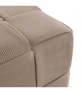 Puf tapizado en pana marrón estilo chic mdmhogar