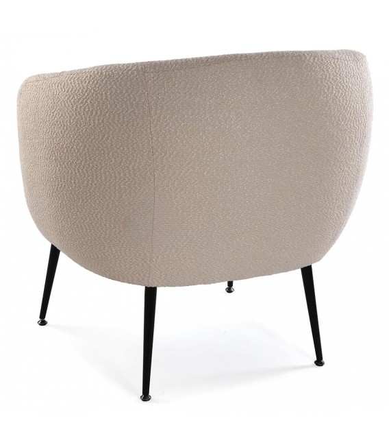 Butaca pequeña y cómoda, tapizada en poliéster color beige mdmhogar