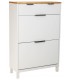 Mueble Zapatero Nórdico Blanco y Madera mdmhogar