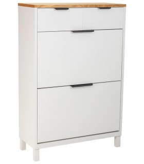 Mueble Zapatero Nórdico Blanco y Madera mdmhogar
