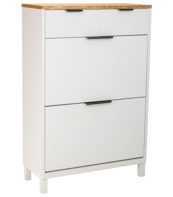 Mueble Zapatero Nórdico Blanco y Madera mdmhogar