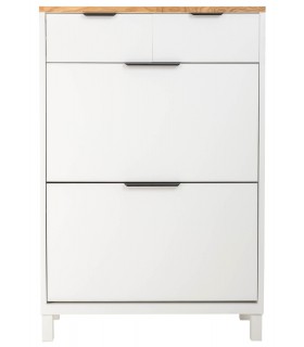 Mueble Zapatero Nórdico Blanco y Madera mdmhogar
