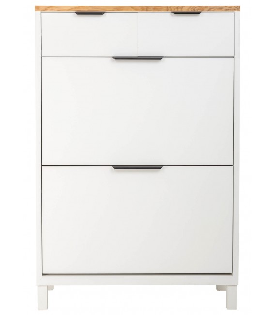 Mueble Zapatero Nórdico Blanco y Madera mdmhogar