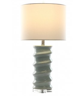 Lámpara de Sobremesa Gres Verde Acabado Craquelado mdmhogar