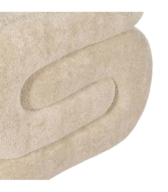 Puf Beige de Tela de Pelo Corto mdmhogar