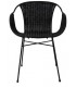 Sillón de Comedor en Ratán Trenzado Negro y Estructura Metálica mdmhogar