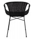 Sillón de Comedor en Ratán Trenzado Negro y Estructura Metálica mdmhogar