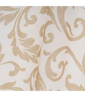 Visillo Semitransparente Estampado en Blanco y Marrón Mdmhogar