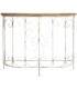 Consola de Entrada Hierro Forjado Blanco y Tapa de Madera Natural Mdmhogar