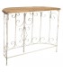 Consola de Entrada Hierro Forjado Blanco y Tapa de Madera Natural Mdmhogar