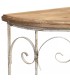 Consola de Entrada Hierro Forjado Blanco y Tapa de Madera Natural Mdmhogar