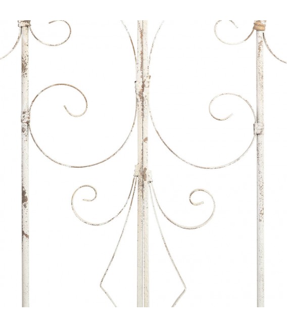 Consola de Entrada Hierro Forjado Blanco y Tapa de Madera Natural Mdmhogar